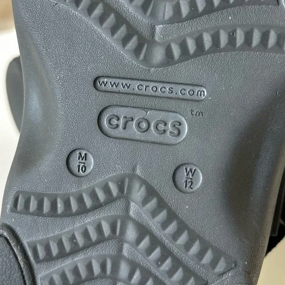 Crocs Classic All Terrain Rubber Sandals Hook & Loop Strap Unisex M10/W12 Black - Picture 7 of 11